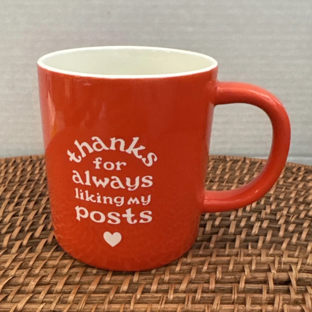 Orange Ceramic Mug content creator thanks for liking my posts